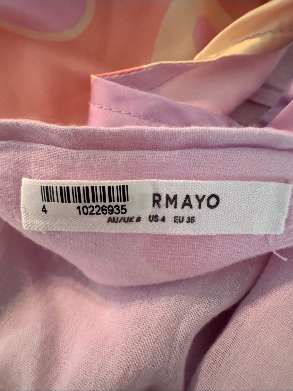 Peppermayo Audrey Vintage Slip Dress Psychedelic Swirl Satin Mini Pink Size 4 - Picture 2 of 9